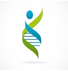 DNA genetic symbol - man icon vector image