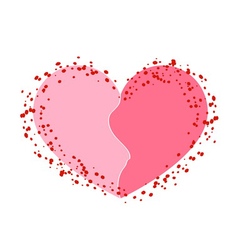 Halves heart icon pink white Halves heart icon pink white vector image