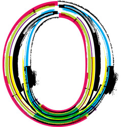 Grunge colorful font Letter O vector image