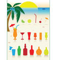 Tropical drinks set vector image