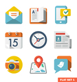 Basic Flat icon set for Web and Mobile Application vector image