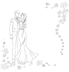 Wedding couple vector image