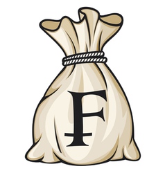 Money Bag with Swiss franc Symbol vector image