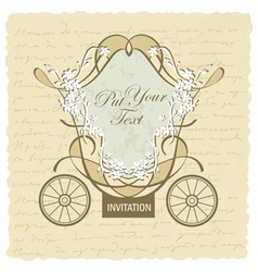 Vintage wedding invitation card vector image
