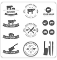Set of butcher shop labels and design elements vector image