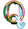 Grunge colorful font Letter Q vector image