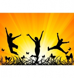Funky young people vector image