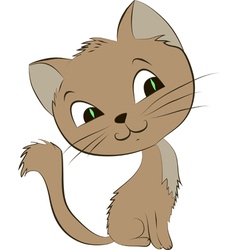 A smiling cat on a white backgroun vector image