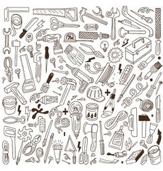 Working tools - doodles vector image