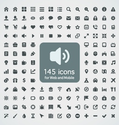 Set of 145 quality icons for Web and Mobile vector image