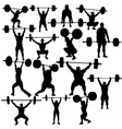 Weightlifter silhouettes Weightlifter silhouettes vector image