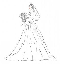 Wedding dress vector image