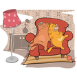 Cats friends sleep on a sofa vector image