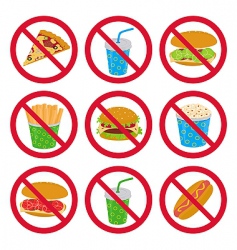 Anti-fast food signs vector image