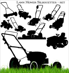 Lawn mower set vector image