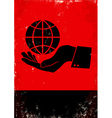 Hand controls the globe vector image
