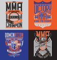 MMA t-shirt design emblem set vector image