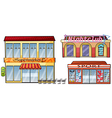 A supermarket night club and sport shop vector image
