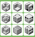 Cube icon set 3 vector image