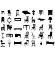 Furniture silhouette set vector image
