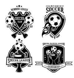Soccer Black Badges Set vector image