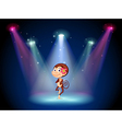 A monkey dancing at the center of the stage vector image
