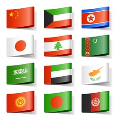 Asia flags vector image