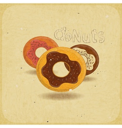 Donuts on vintage background vector image