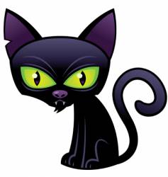 Halloween black cat vector image