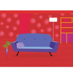 Living room in retro style vector image