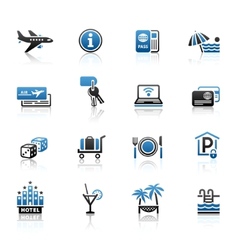Recreation travel vacation icons set vector image
