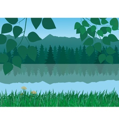 Mountains and lake vector image