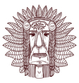 Tattoo with indian face vector image