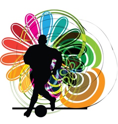 Football player in action vector image