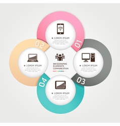 Communication technology infographics circle vector image