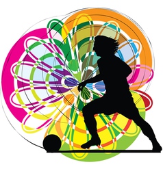 Football player in action vector image