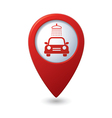 Car wash icon on map pointer vector image