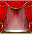Stage with red curtain vector image