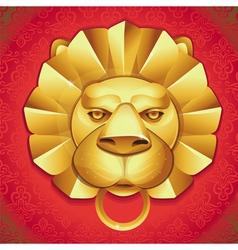 Abstract logo - metal lions head vector image