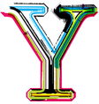 Grunge colorful font Letter Y vector image