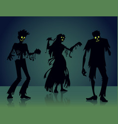 Zombie silhouettes vector image