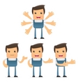 Set of funny cartoon manager vector image