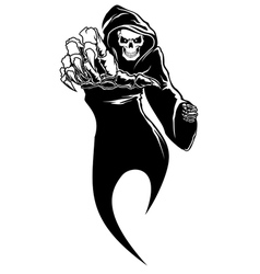 Black horror - danger death with bones vector image