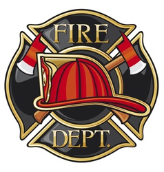 Fire department or firefighters maltese cross symb vector image