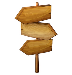 Blank wooden arrow signboard vector image