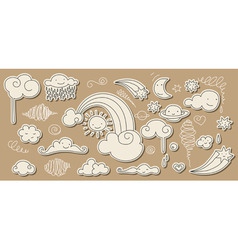 Cute sky doodle vector image