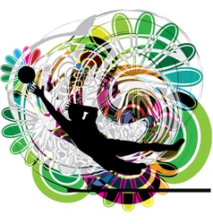Football player in action vector image