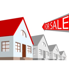 House and the arrow labeled for sale on a white ba vector image