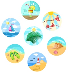 Summer icons set vector image