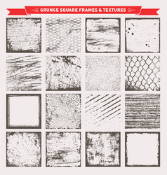 Grunge square frames backgrounds textures vector image